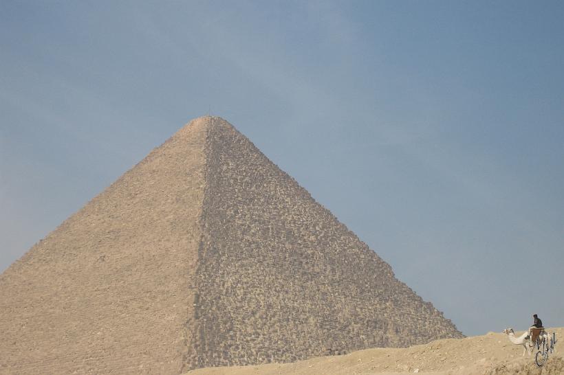 IMG_4295.JPG - La police montée veille sur la pyramide de Chéops. Certains des blocs de pierre qui la composent pèsent plusieurs tonnes et sont ajustés au millimètre.